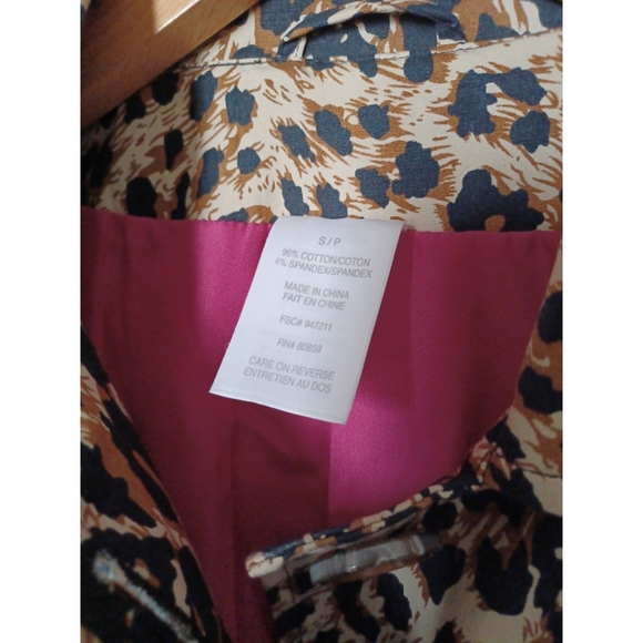 Leopard Print 4-Button Front Collared Trench Coat - Tan/Black - Picture 14 of 16